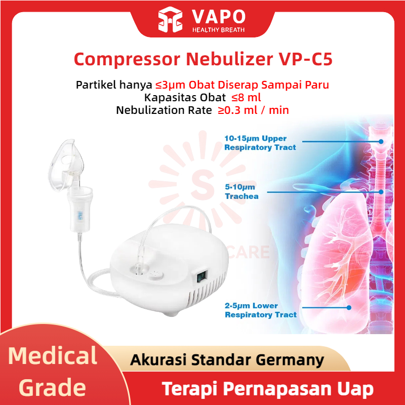 Compressor Nebulizer VP-C5 Alat Uap Bantu Sesak Napas Pernapasan