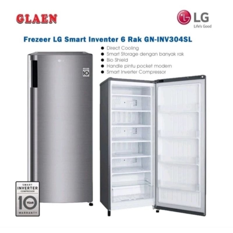 KULKAS FREEZER LG 6RAK 1PINTU GN-INV304SL