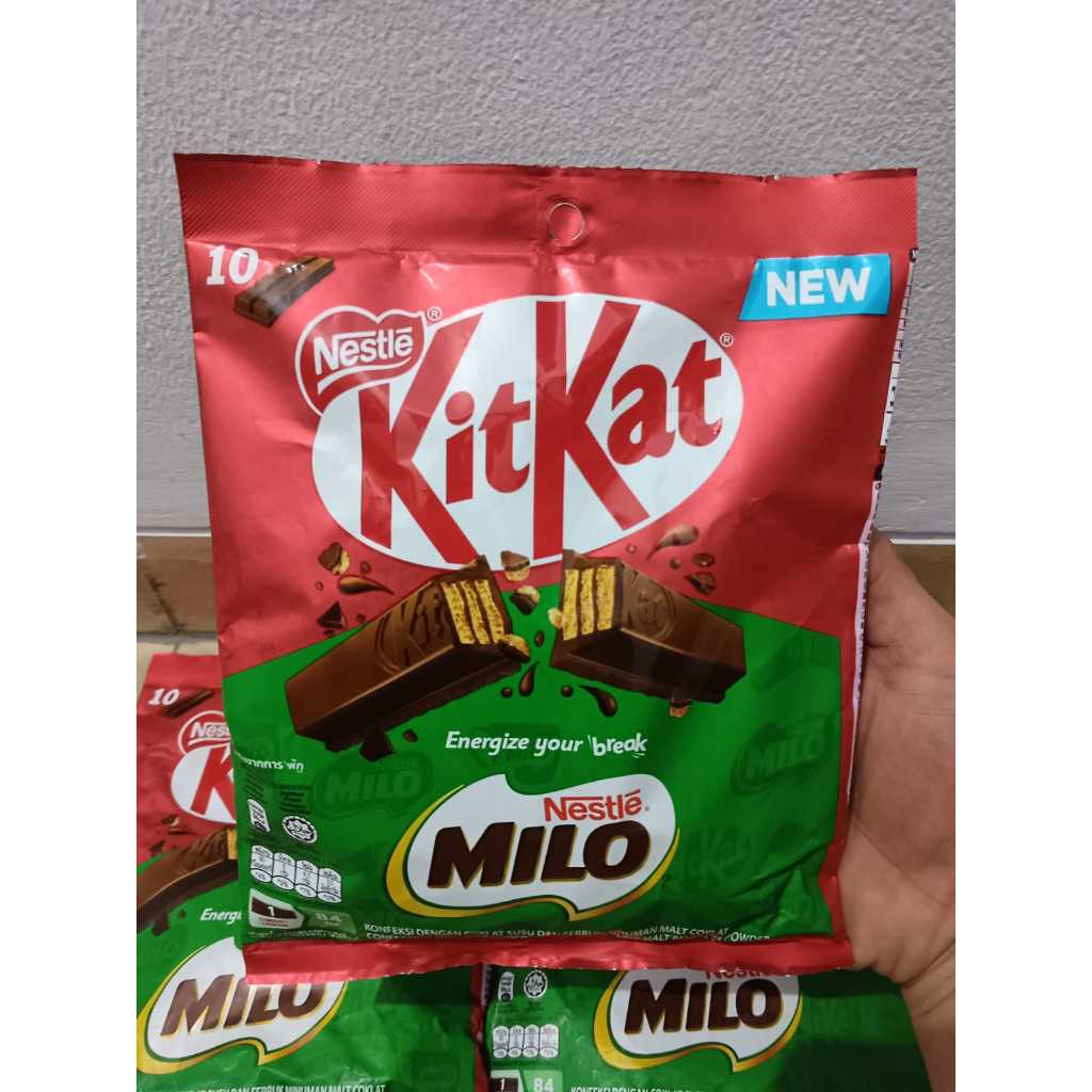 

NESTLE KITKAT MILO Kombinasi 2 Rasa Coklat Malaysia (17g x 10 pcs) Ori