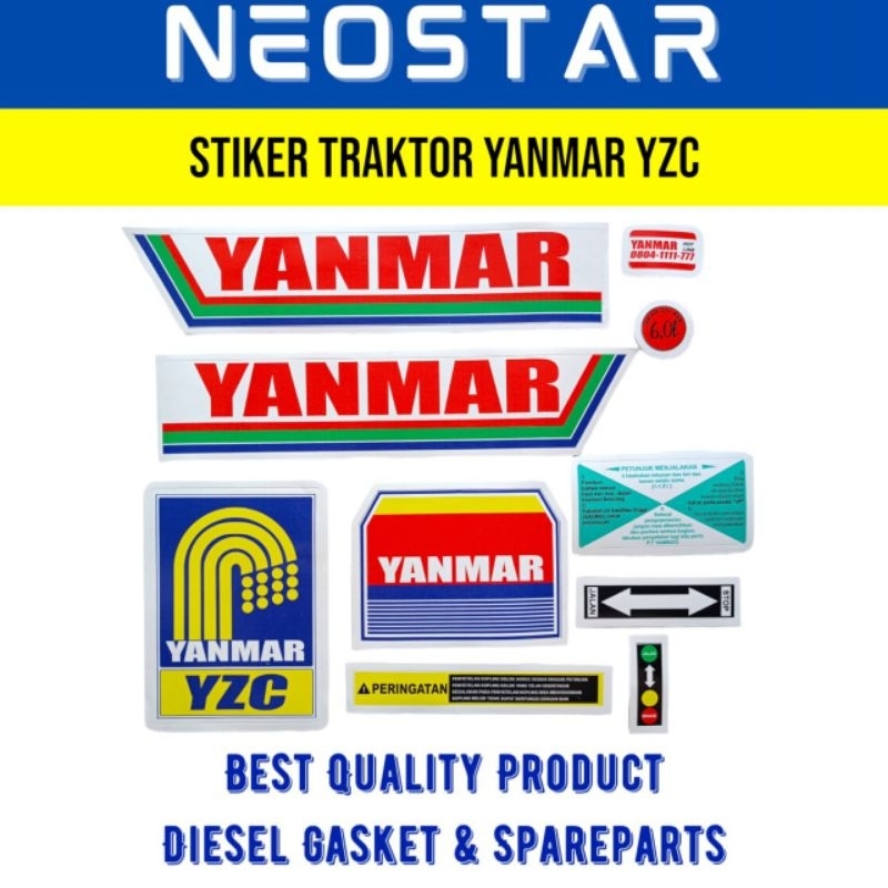Stiker Body Traktor Yanmar Type YZC Sticker Mesin Traktor Yanmar YZC Emblem Stiker Yanmar YZC