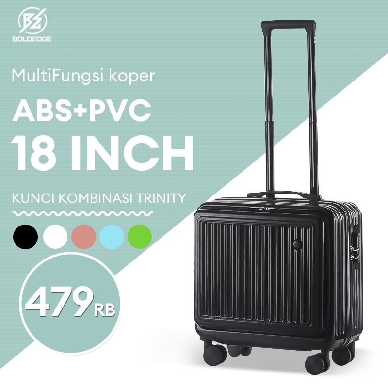 BoldEdge Koper Pilot 18 Inch Tas Kabin ABS PVC - Ringan, Kuat, Tahan Air - Cocok untuk Travel