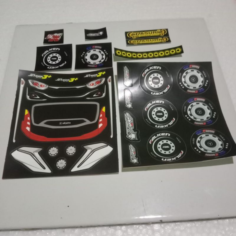 setiker miniatur bus Basuri JB3 keluaran terbaru kualitas asli dan anti air