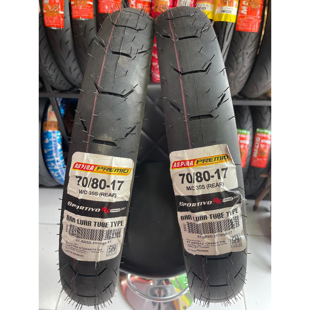 ￼[READY COD] BAN ASPIRA PREMIO SPORTIVO DRAG TUBETYPE (70/80-17) SOFT COMPOUND DRAG RING 17 / BAN BA