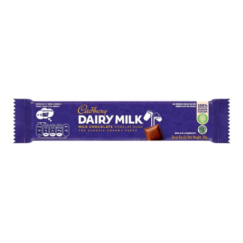 

Cadbury dairy milk cokelat batang 30 g