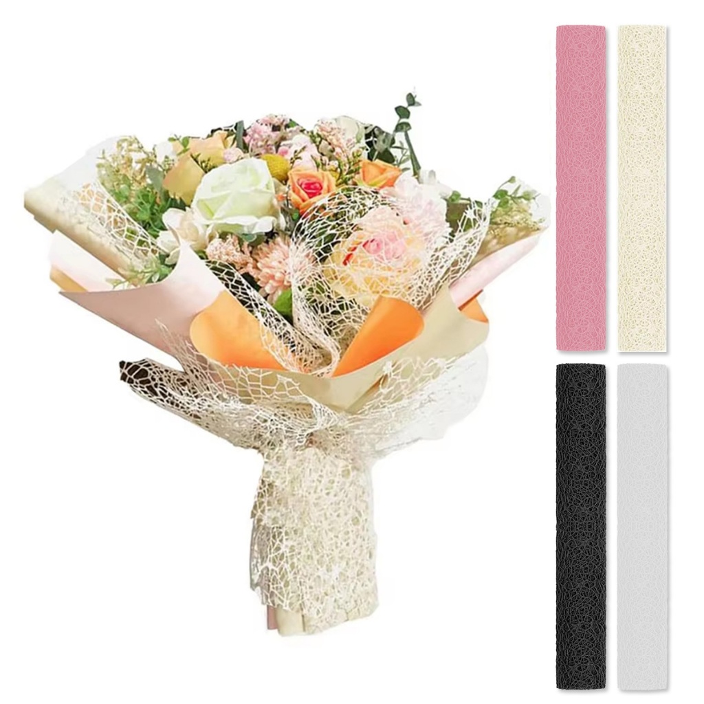 

50cm*5 Kertas Jaring Buket Bunga Roll Jaring Snow Mesh Flower bouquet Wrapping Roll Kertas Bunga Aesthetic Pembungkus