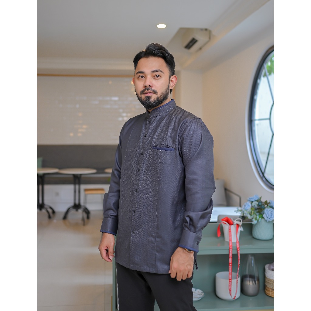 JasKo Jas Kemeja Koko Pria Polos Lengan Panjang Eksklusif Pria Muslim