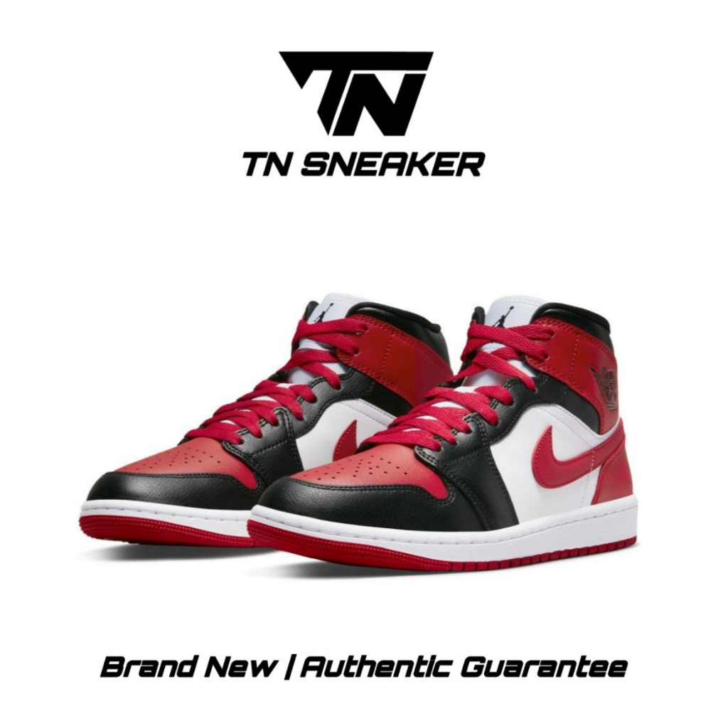 Air Jordan 1 Mid Black Gym Red Women