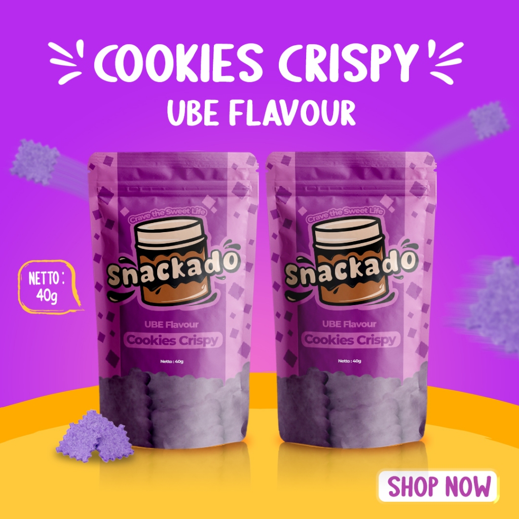 

Snackado Crispy Cookies Variant Ube 40g Isi 2pc