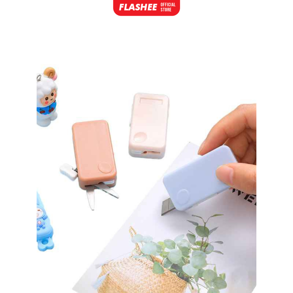 

Flashee Cutter Gunting 2 In 1 Portable Pemotong Lucu Gunting Mini Lipat Stainless Steel Pisau Cutter