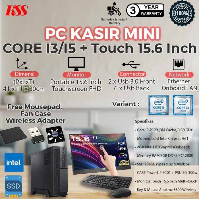 Komputer / PC CORE I3 MINI PC LAYAR TOUCH SCREEN COCOK KEBUTUHAN KASIR
