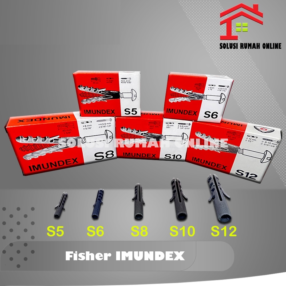 Fisher IMUNDEX / Fiser Paku Tanam Tembok / Viser Lubang Dinding / Fisher Sekrup Baut