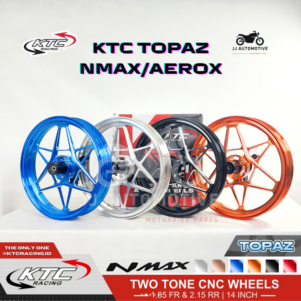 Velg KTC Topaz Nmax New Nmax Aerox Ukuran 185/215 Ring 14