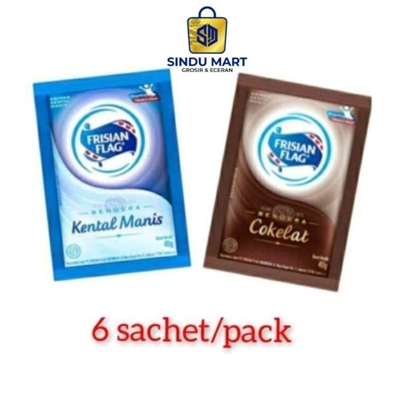 

Susu Bendera Frisian Flag Kental Manis sachet 1 renceng (isi 6 pcs) netto 38gram all varian | murah shopee sindumart