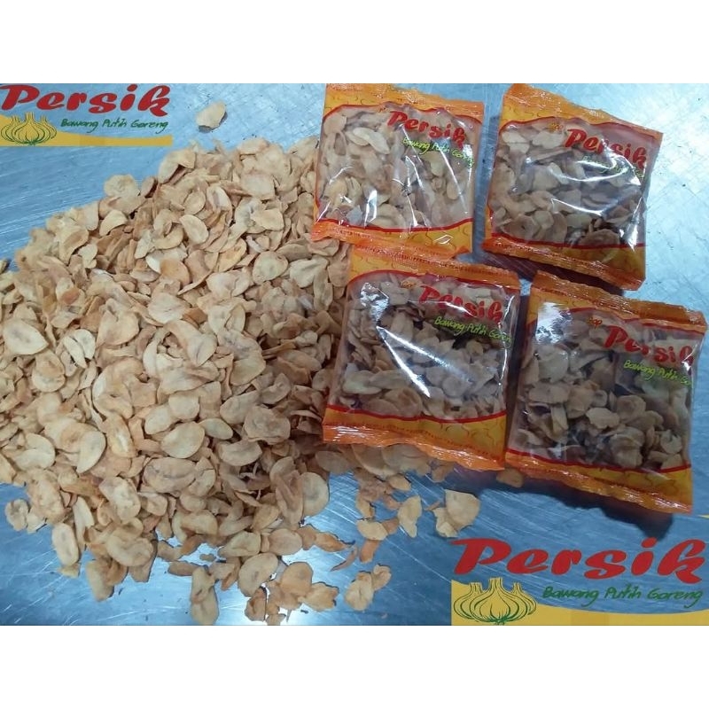 

bawang putih goreng persik 50 gram (1 karton isi 160 bungkus)