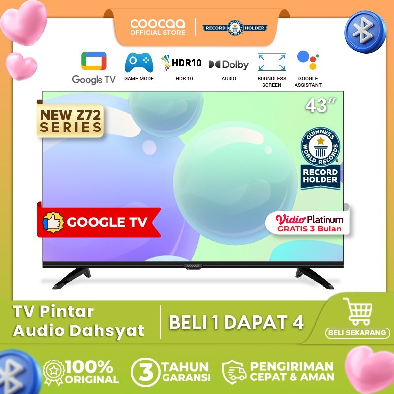 [Google TV] COOCAA 43 inch Smart TV - Digital TV - Netflix/Youtube - Google Assistant - Dolby Audio 