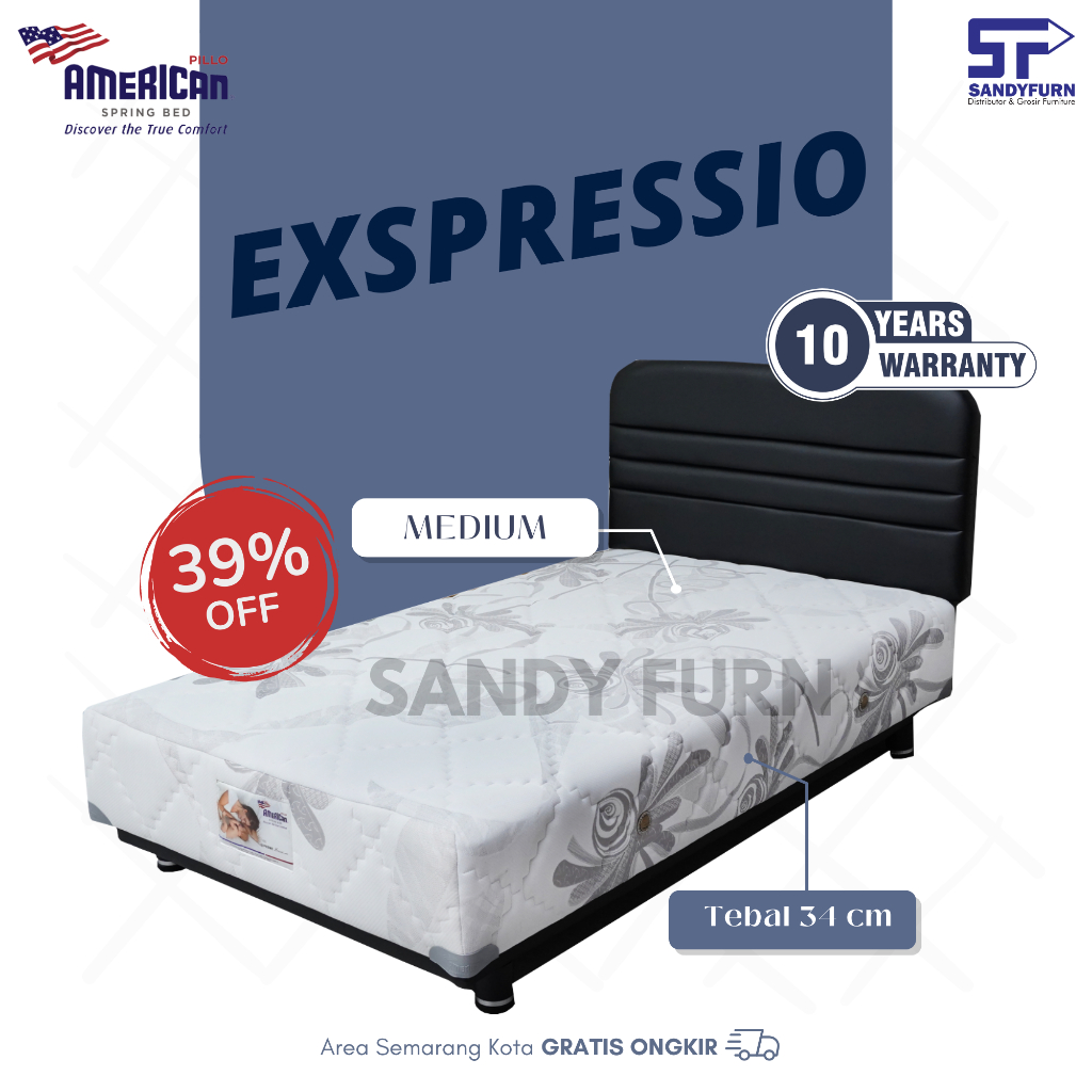 American Pillo - Imperial Xpressio - Springbed Only - Full Set (Spring bed + Divan + Sandaran)