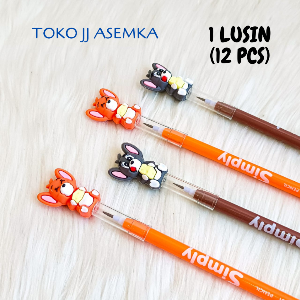 

1 LUSIN (12 PCS) PENSIL SUSUN TOM AND JERRY BENSIA LANTU PENCIL ATK MURAH GROSIR COD ATK ANAK