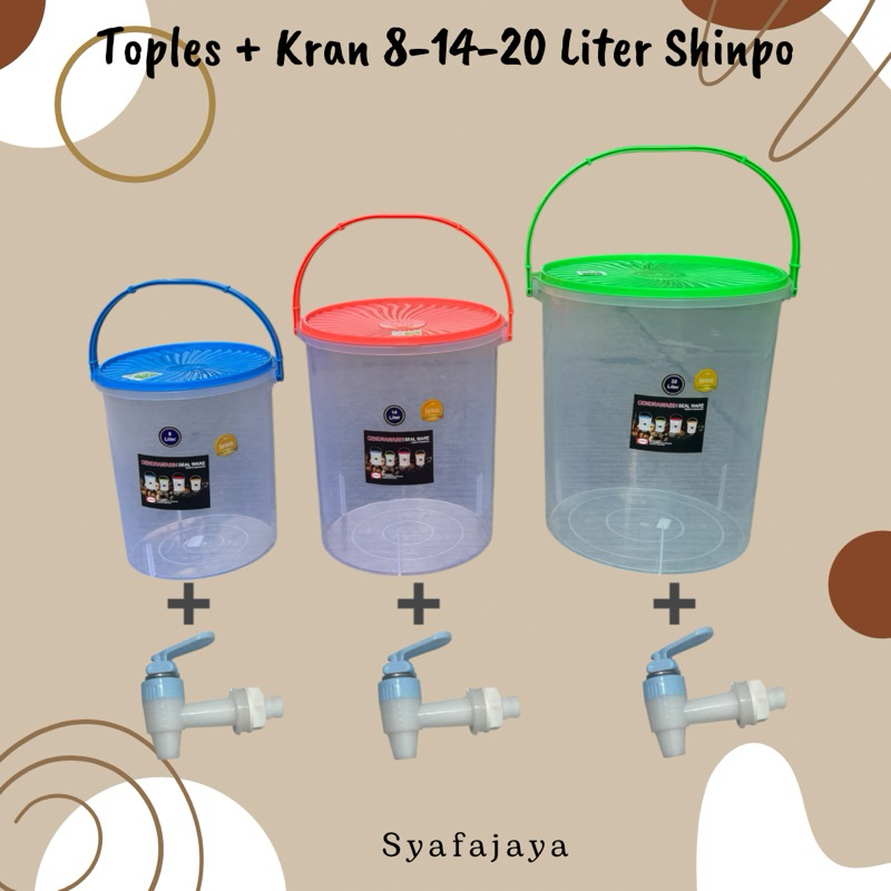 Toples + Kran 8-14-20 Liter / Toples Es + Kran / Toples Cuci Tangan