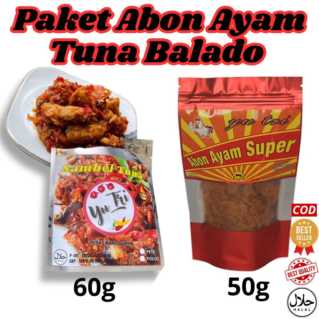 

Paket Hemat Lauk Instan Sambel Tuna Pete 60 Gr dan Abon Ayam 50 Gr Manis Pedas Gurih Balado Halal