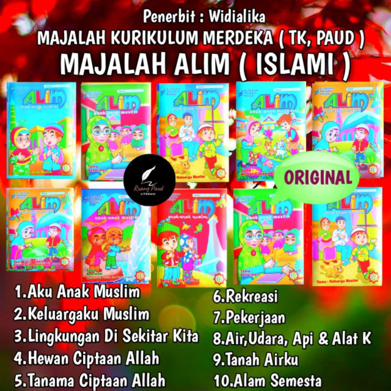 ORI | BUKU MAJALAH ( ALIM ) MUSLIM ISLAMI | BUKU KURIKULUM MERDEKA | BUKU TK, PAUD