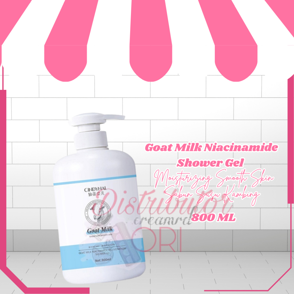 CINDYNAL Goat Milk Niacinamide Shower Gel / Body Wash Moisturizing Smooth Skin Sabun Susu Kambing Pe