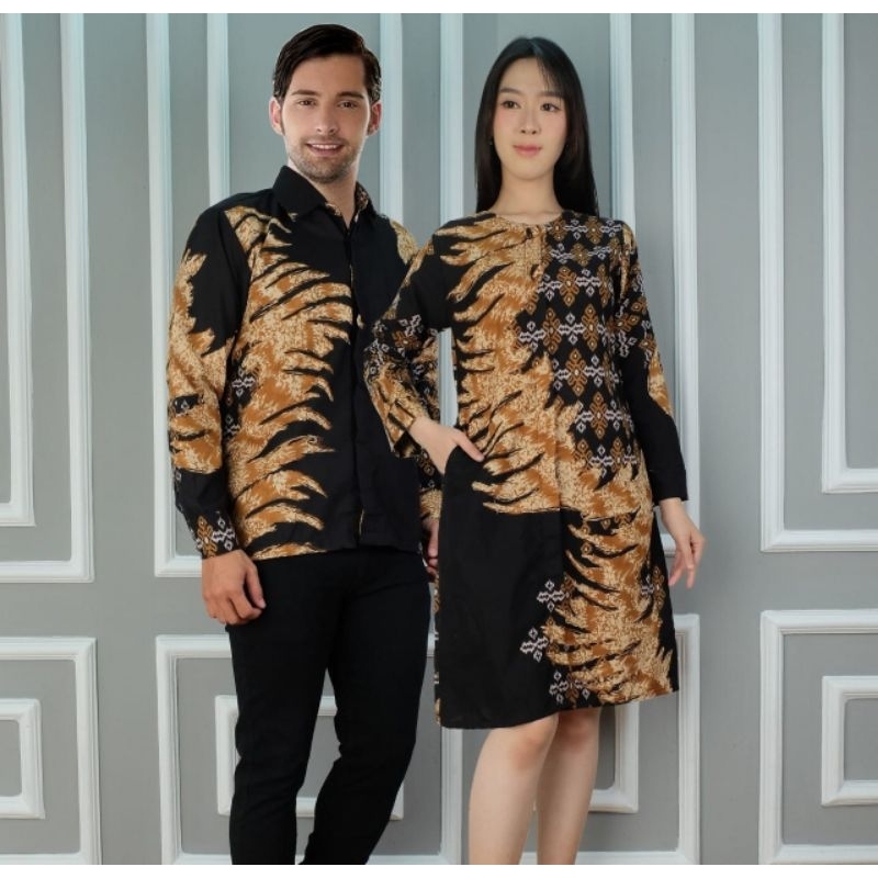 BATIK MODERN COUPLE PRIA & TUNIK WANITA DEWASA