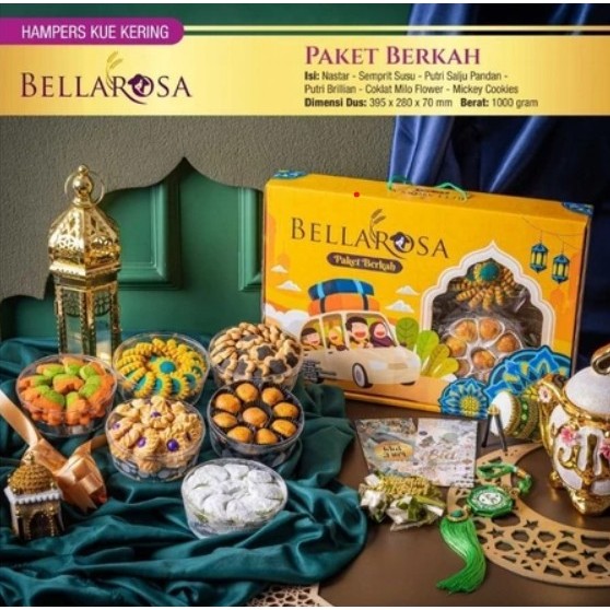 

Bellarosa Berkah Parsel bingkisan kue kering lebaran Hampers - 6 kue kering