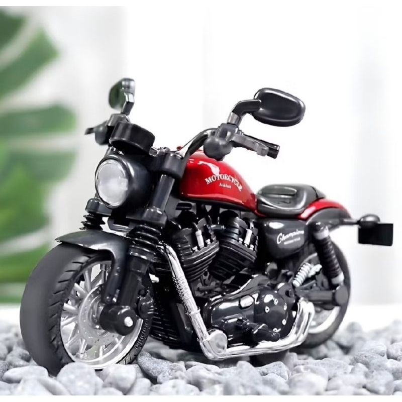 Diecast toys diecast motor harley davidson Mainan diecast motor vespa pullback 1 14 alloy bike cafe 