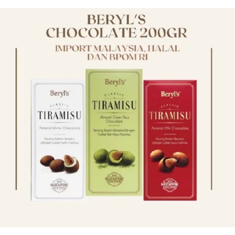 

Coklat Beryl's Classic Tiramisu Almond Box Kotak 200gram Coklat Malaysia