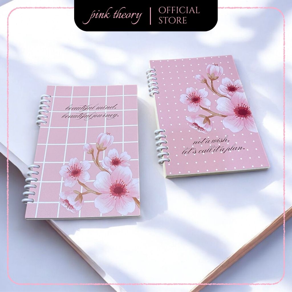 

[1 SET] Pink Flower Notebook Daily Personalized Journal Blank Notepad Aesthetic Buku Catatan - PJ-SET 6