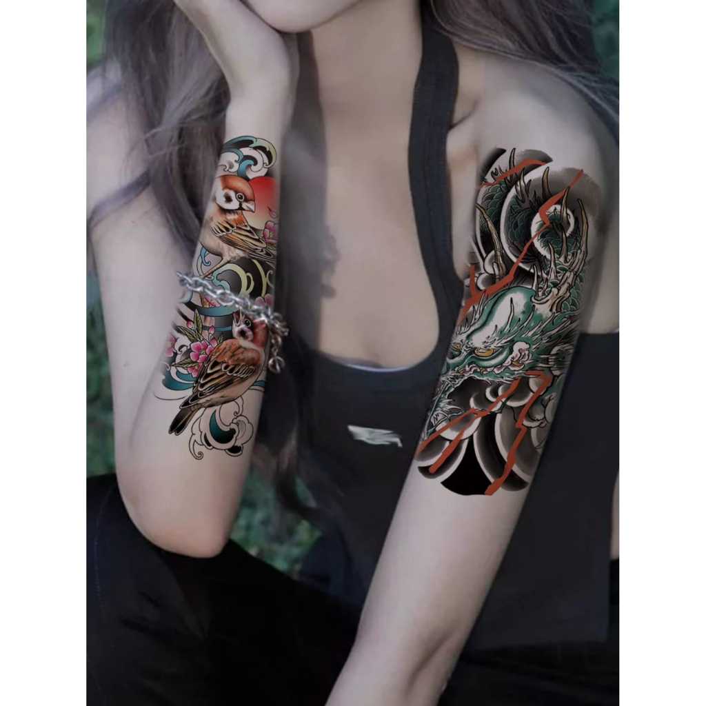 Tato Temporer 21x11cm Temporary Tattoo - Tato Anti Air 1 pasang isi 2 pcs