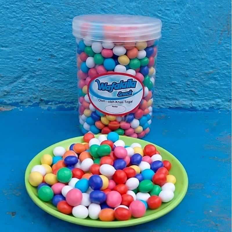 

Kue Lebaran Toplesan Camilan hari raya Biskuit warna kemasan 800ml