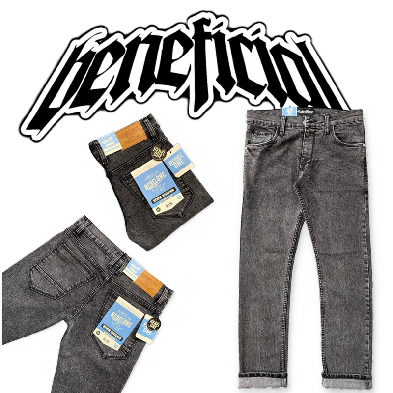 celana jeans pria original rebelone warna abu