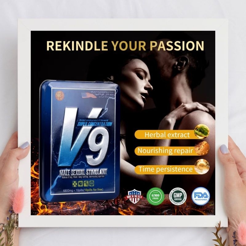 V9 ASLI ORIGINAL ISI 10 BUTIR MENAMBAH STAMINA PRIA OBAT HERBAL VITALITAS TAHAN LAMA KUAT