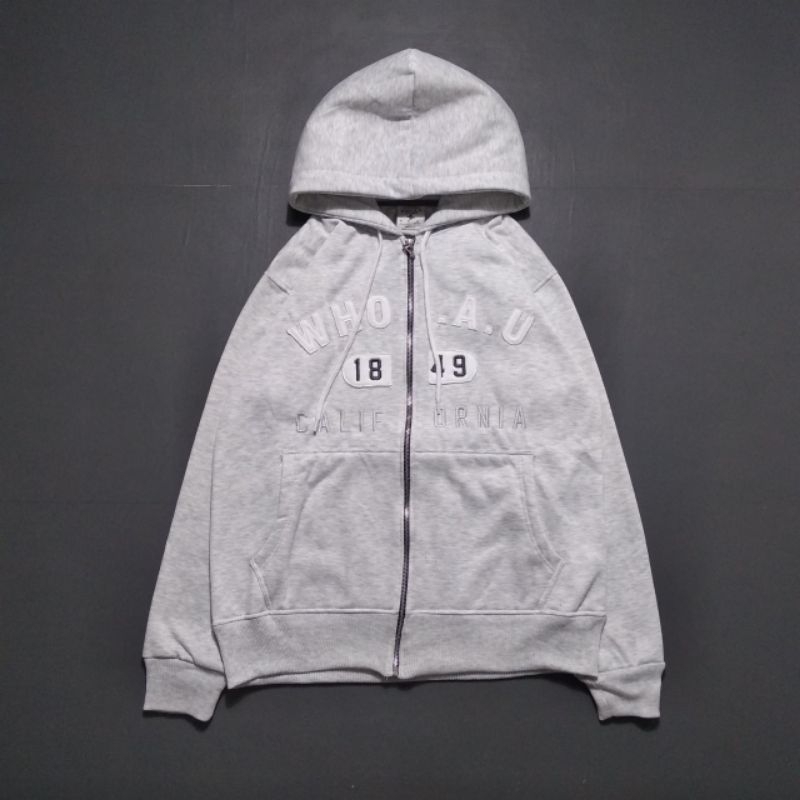 JAKET ZIPPER HOODIE WHO.AU GREY