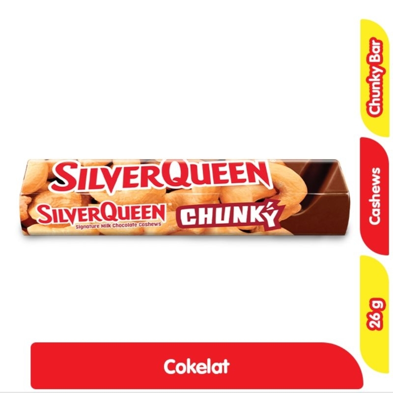 

SILVERQUEEN CASHEW, ALMOND 22GR, 55GR DAN CHUNKY BAR 26GR