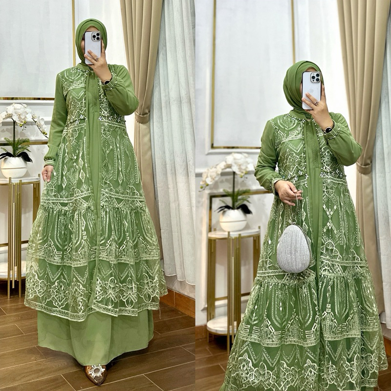 Dress Tile Amira/ Dress Tile Busui/ Gamis Tile/ Gamis Tile Busui/ Gamis Kondangan/ Gamis Pesta/ Gami