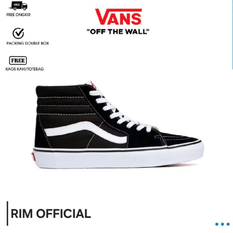 Vans Sepatu Hitam "Off The Wall" SK8 High Pria Wanita