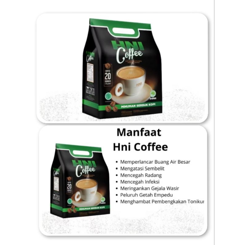 

Kopi herbal HNI isi 20 sachet/ HNI Coffee
