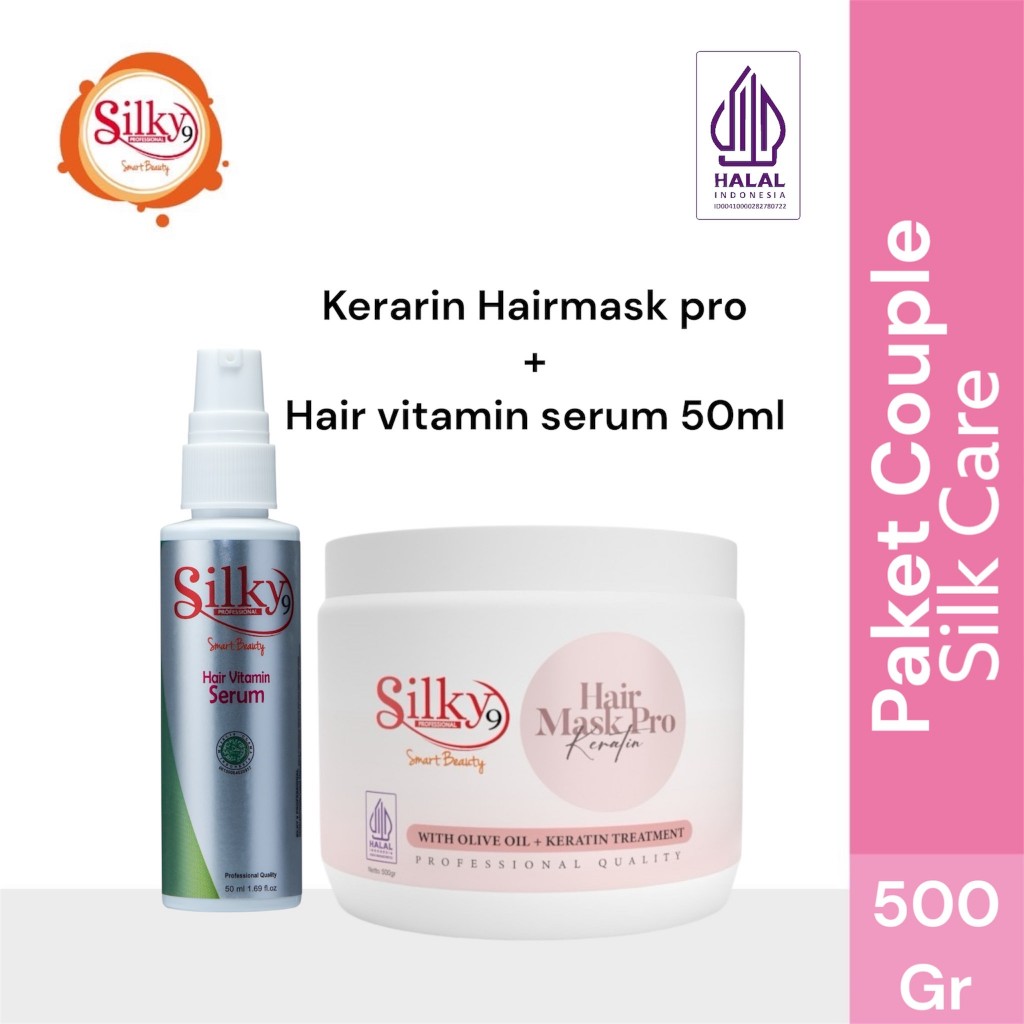 SILKY9 PRO Paket Hairmask Sutra 500gr+ Hair Vitamin 50ml