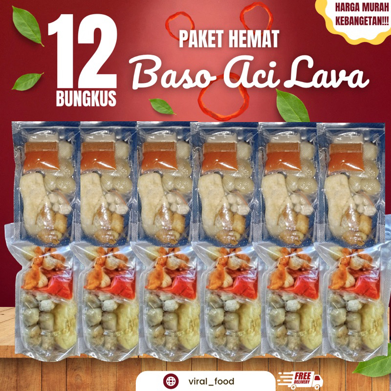 

12 BUNGKUS BASO ACI LAVA PAKET SUPER HEMAT RASA PEDAS BACIL INSTAN READY LANGSUNG KIRIM