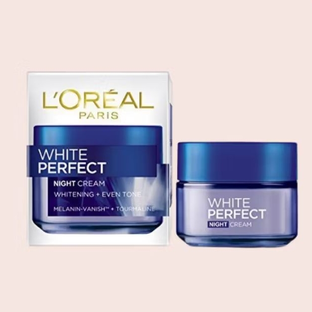Pelembab L'Oreal Paris White Aura Perfect Night Cream Malam Krim 50 ml Whip Foam Loreal Original