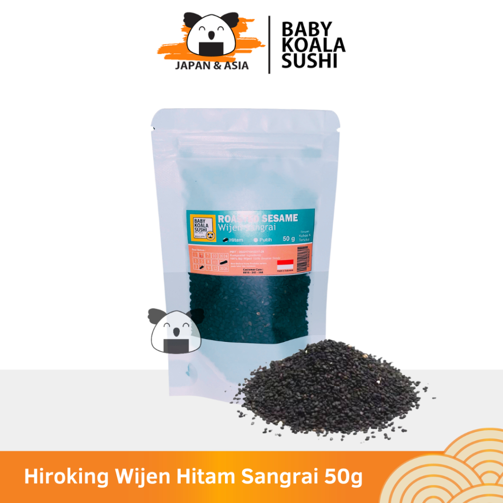 

Hiroking Biji Wijen Hitam Sangrai 50 g Halal │ Roasted Black Sesame Seed for Sushi Ramen