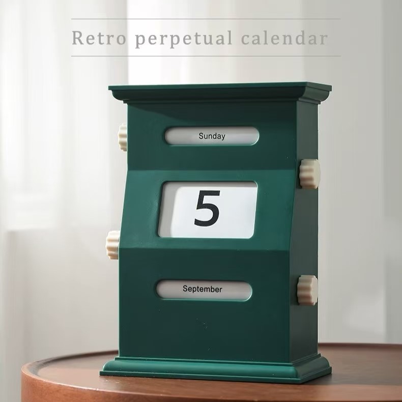 

Promo Kalender Putar Retro Hiasan Meja Perpetual Calendar Permanen Calender Desktop Kalender