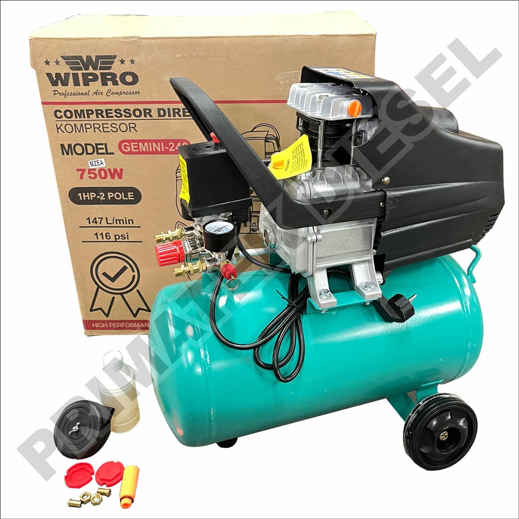 Kompresor Angin Udara 24L WIPRO GEMINI 240 1Hp / Portable Air Compressor 24 Liter 240 1 Hp WIPRO