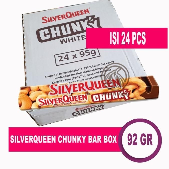 

SilverQueen Chunky Bar 85gr Box Isi 24 pcs Coklat Silver Queen 85 gr UKURAN BOX