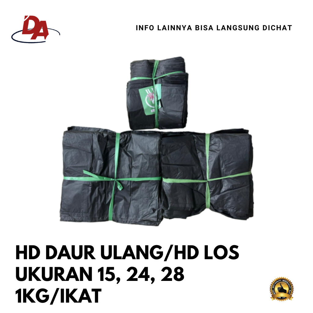 PLASTIK DAUR ULANG - KRESEK DAUR ULANG - PLASTIK SAMPAH DAUR ULANG - HD LOS UKURAN 15, 24, 28