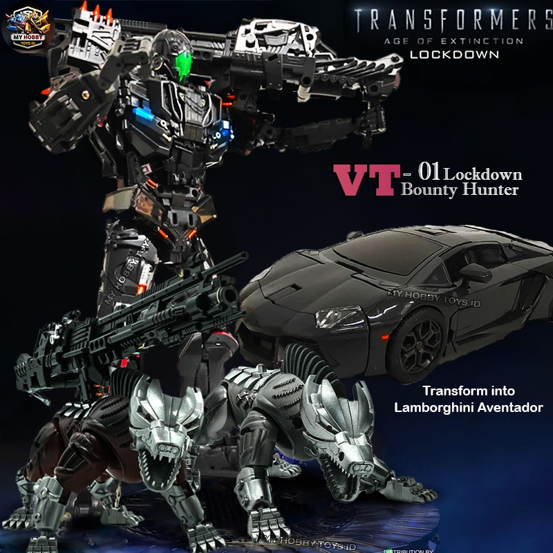Figure Transs fomers Cybertron Lockdown Robot Pemburu Transform Mobil Lamborghini Non DLX Threezero