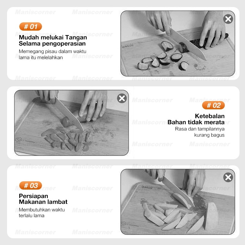 Maniscorner Mesin Pemotong Sayur Otomatis Parutan Serbaguna Listrik / Parutan Keju Listrik Otomatis