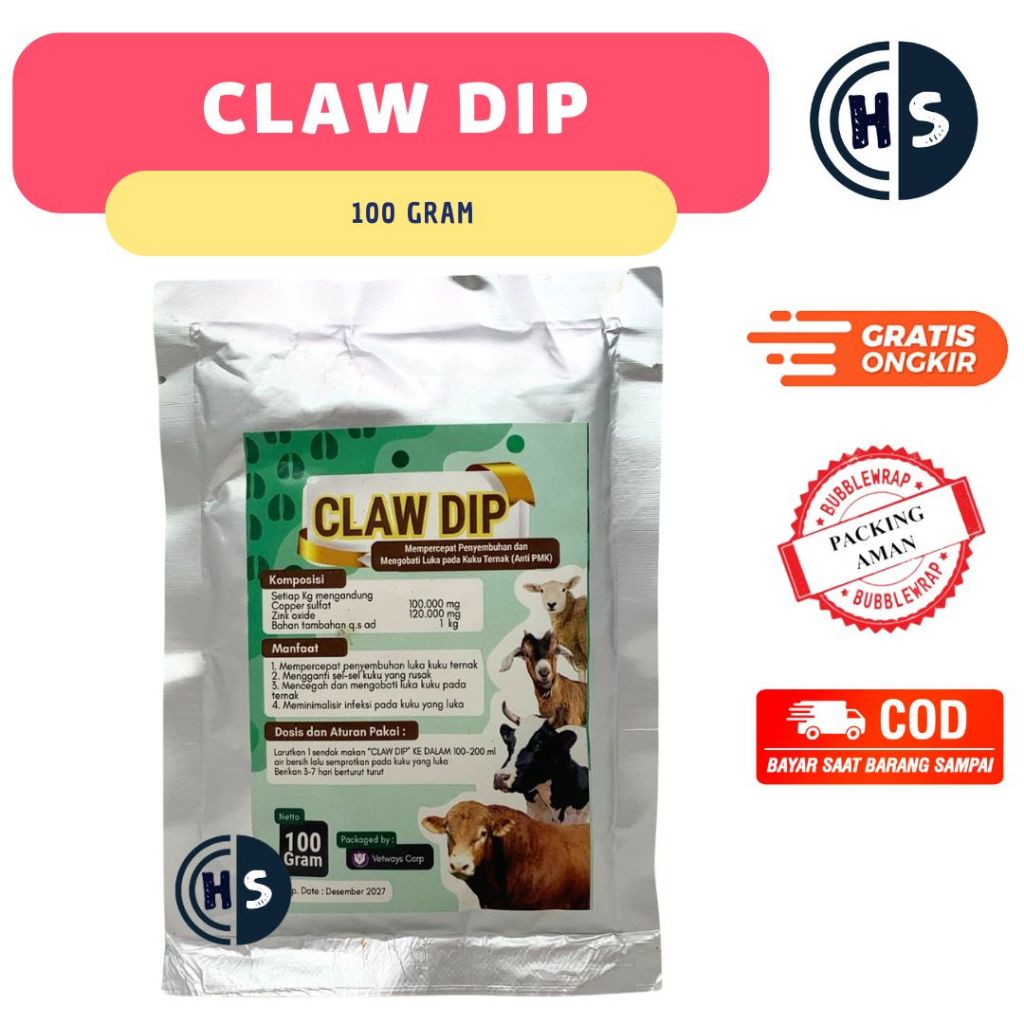CLAW DIP 100 GRAM - Obat Kuku Sapi - Mengobati Luka Kuku Teracak & Kulit Sapi